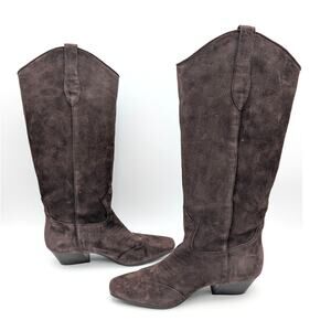 Steve Madden Dollie Western Boots Women's Square Toe Brown Suede Size US8M EU39